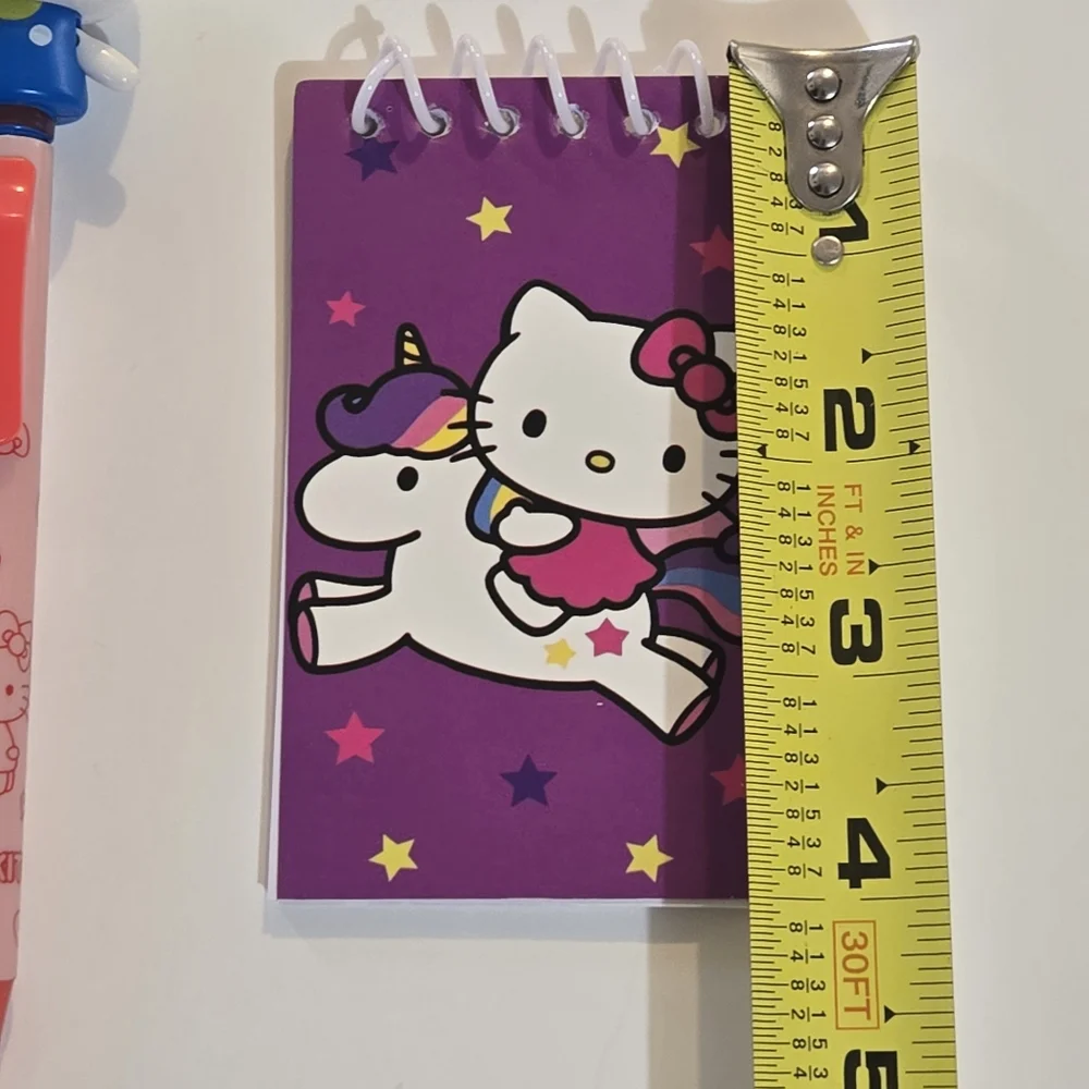 Waving Hello Kitty Pen and With Unicorn Notepad - Pink and Blue